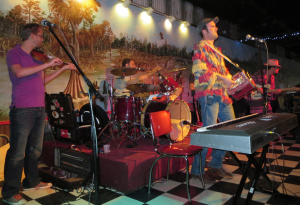 Cajun music band The Pine Leaf Boys at Pat's Atchafalaya Club on the Sunday before Mardi Gras. Credit: Wendy Lemlin