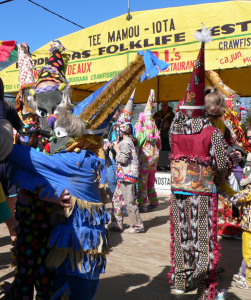 Traditional Cajun Mardi Gras costumes. Credit: Wendy Lemlin