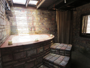 One guestroom has a large, private jacuzzi