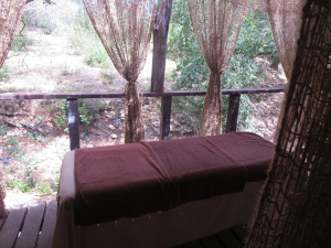 The creekside porch off of my bedroom provided the perfect setting for a massage and facial.