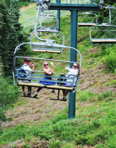 In summer, hikers and mountain bikers can catch a ride on ski lifts to the peaks around Park City.