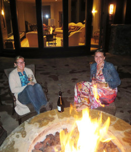 After a day of fun, can anything beat sharing a bottle of wine with your gal pals around a firepit on the balcony of the amazing vacation home you've rented?