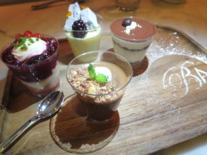 A selection of dessert "shots"