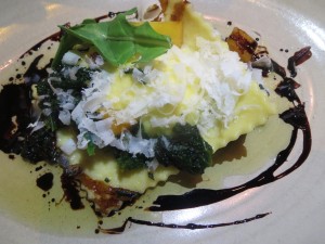 Goat cheese Ravioli with butternut squash and sage