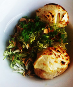 frisee salad with goat cheese toast sm