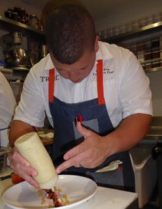 Chef Preparing Hamachi Crudo