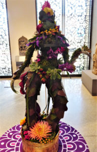 A 2017 floral interpretation of a sculpture of an acient Indian deity