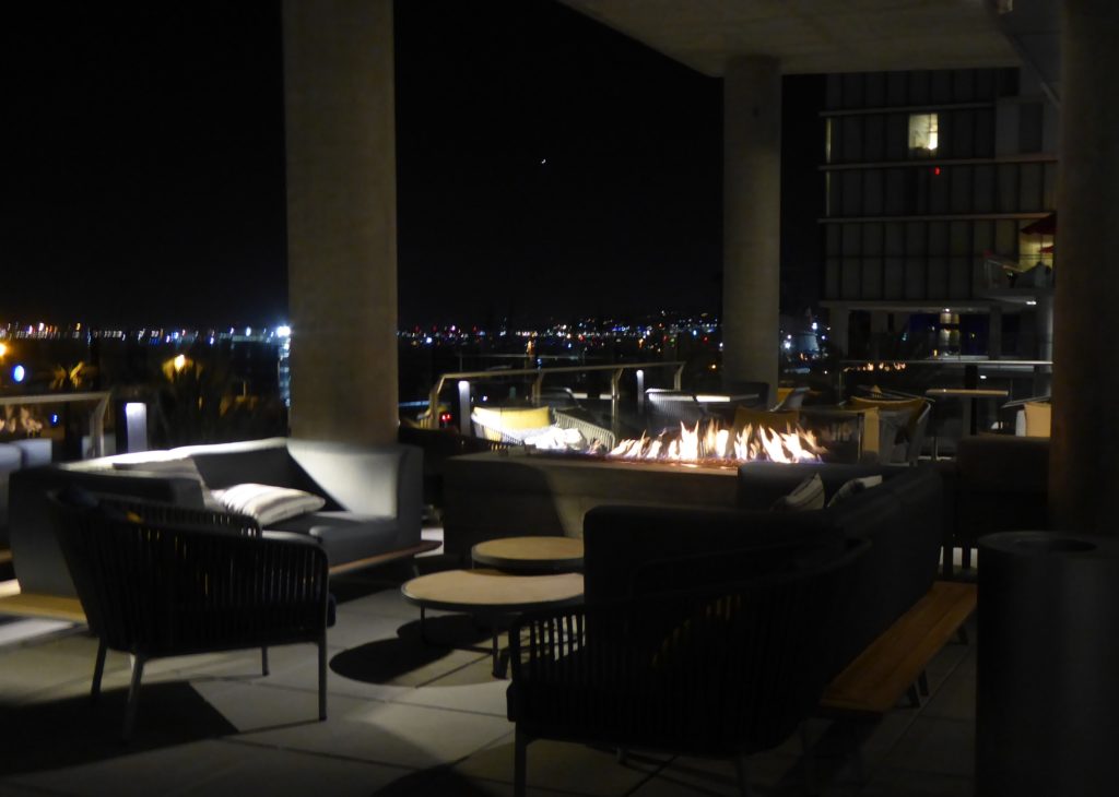 Vistal's patio by night